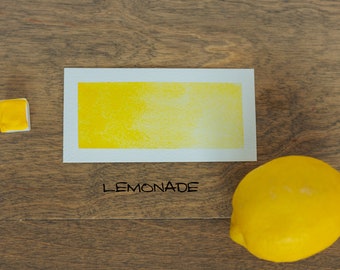 Lemonade Yellow Handmade Watercolor Paint 1 half pan