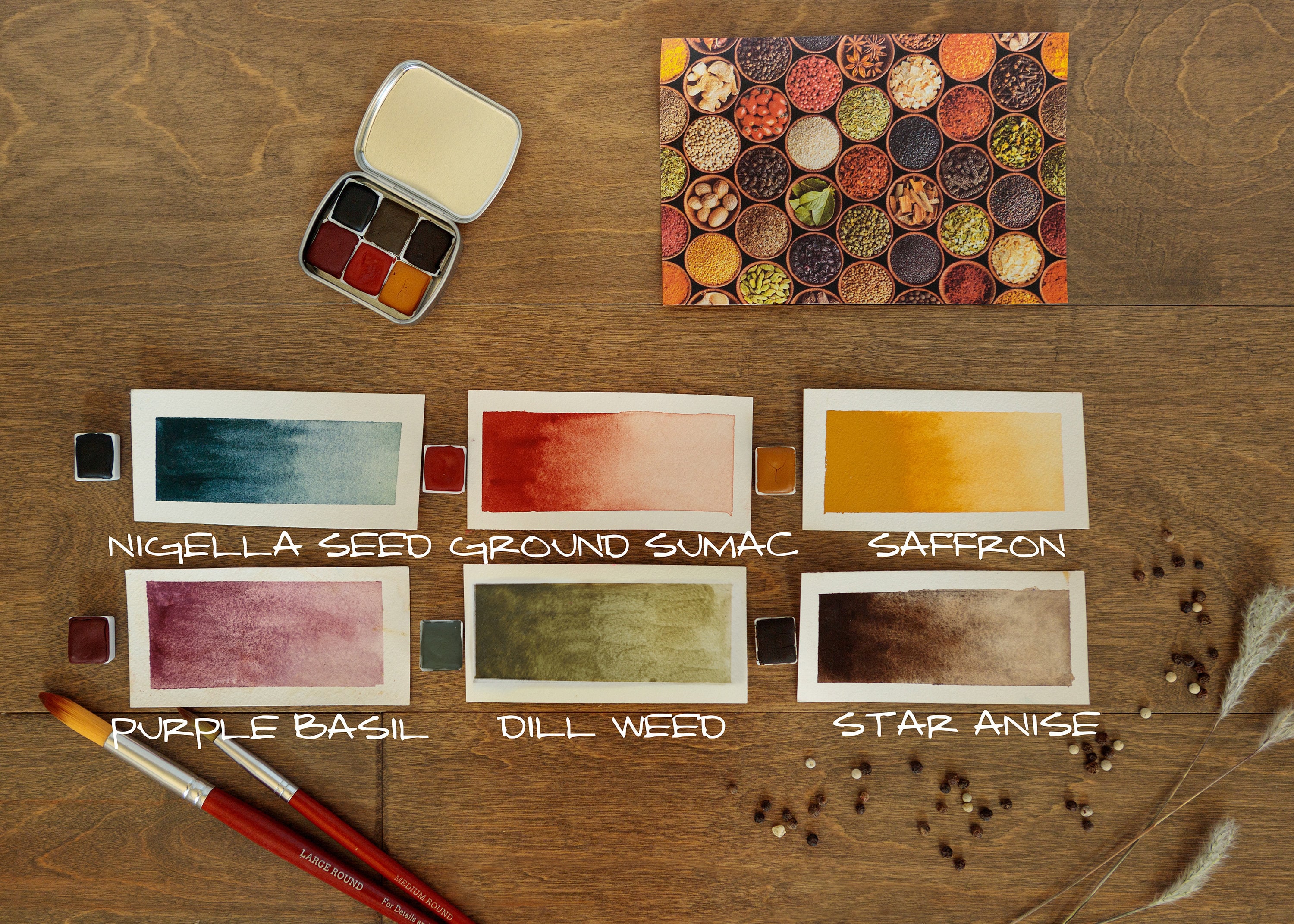 Csy Art Gallery 6 Handmade Watercolor Paint Set PEARLESCENT PURPLE STAR  Set-Pro