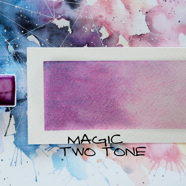 Magic Two Tone Purple Blue Shimmer Handmade Watercolor Paint 1 half pan