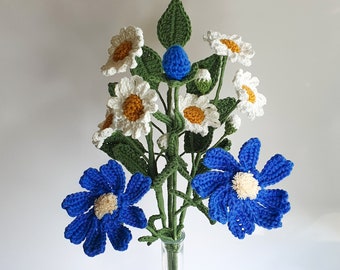 Crocheted wildflower bouquet | Crocheted flowers | Living room/bedroom decoration | Wedding gift idea | Housewarming gift