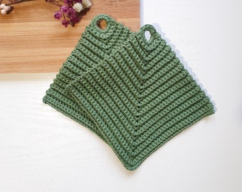 Crocheted potholders in various colors, 1 pair | Crocheted cotton potholders | Useful kitchen utensils | Small gift idea