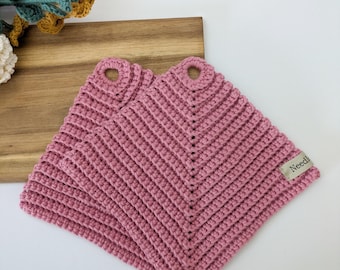 Crocheted potholders, 1 pair | Cotton potholders, various colors | Housewarming gift idea
