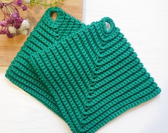 crocheted potholders made of cotton | crocheted potholders 1 pair | modern kitchen utensils | housewarming gift idea