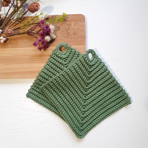 Crocheted pot holders different colors 1pair Gift idea Sage