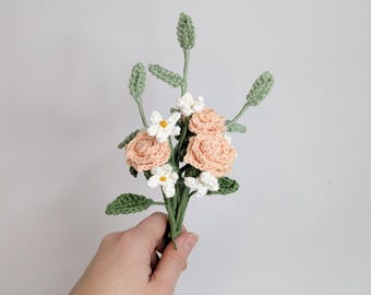 Crocheted mini flower bouquet | Crocheted decoration | Loving gift | Special moments | Valentine's Day