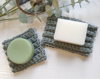 Soap dish crocheted eucalyptus 3 pieces | Soap pad for sink | Crocheted soap pad | Christmas present friends colleagues