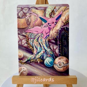 Espeon gewijzigde Pokemon-kaart, handgeschilderde Pokemon-kaart