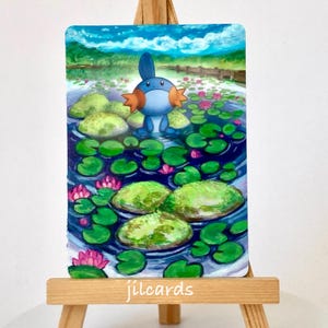 Carta Pokemon dipinta a mano di Mudkip, carta Pokemon modificata