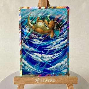 Dragonite Altered Pokémon card, hand painted Pokémon card