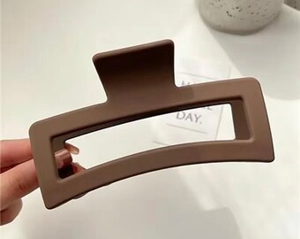 Oversized Hair Claw, Large White Claw Clip, Thick Hair Claw, Matte