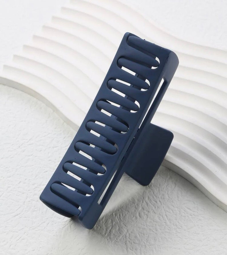Oversized Blue Hair Claw, Large Blue Claw Clip, Thick Hair Claw, Matte ...