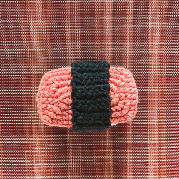 plushie SOPHIE the spam musubi: handmade amigurumi, crocheted stuffed animal asian food plush