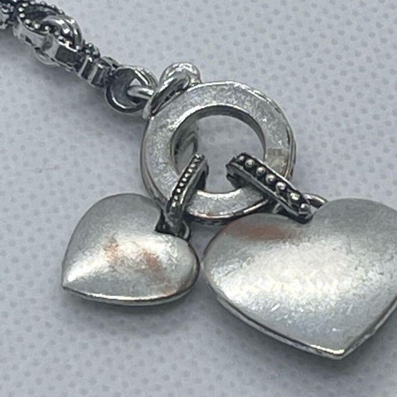 Vintage Rhinestone Double Heart Link Bracelet Wom… - image 8