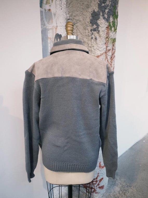 Gray Suede/ Knitted Jacket - image 2