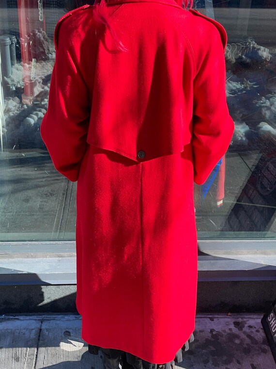 Red Wool Doublebreasted Overcoat - image 3