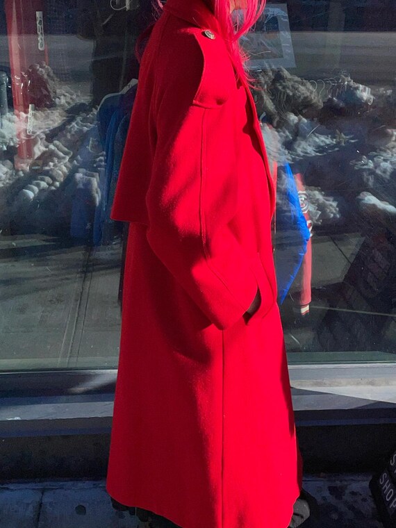 Red Wool Doublebreasted Overcoat - image 4