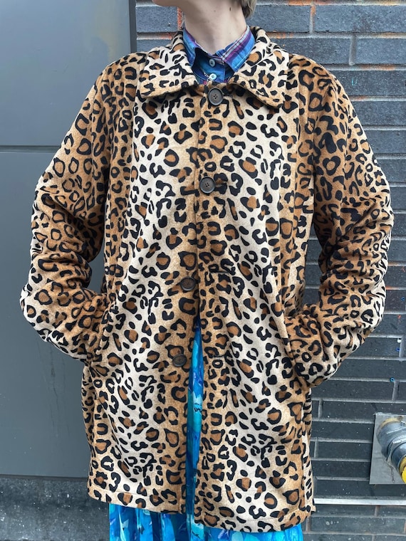 Reversible Leopard Print Overcoat - image 1