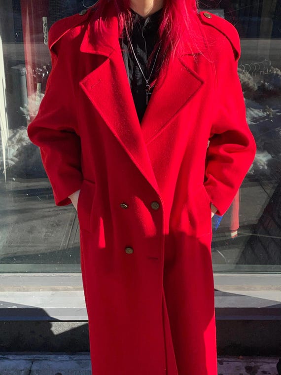 Red Wool Doublebreasted Overcoat - image 5