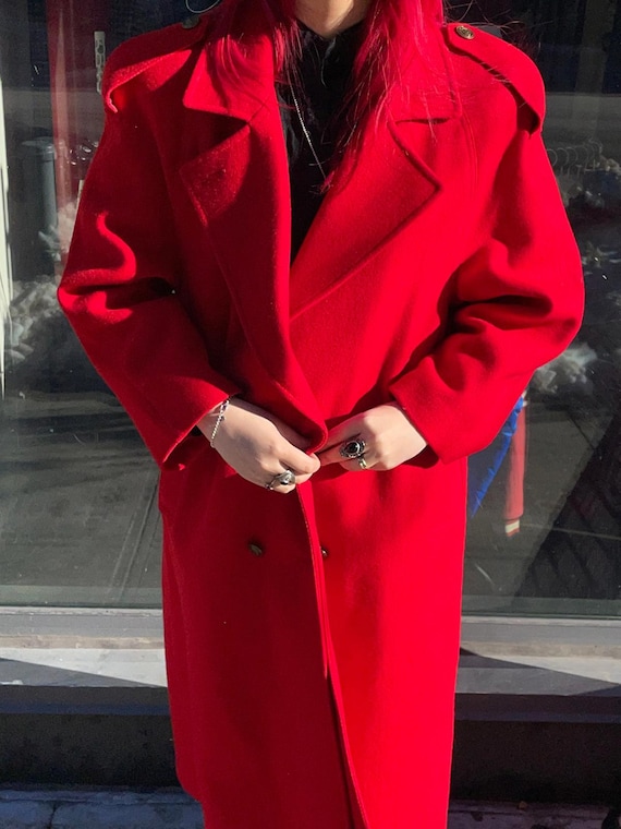 Red Wool Doublebreasted Overcoat - image 7