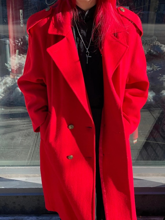 Red Wool Doublebreasted Overcoat - image 1