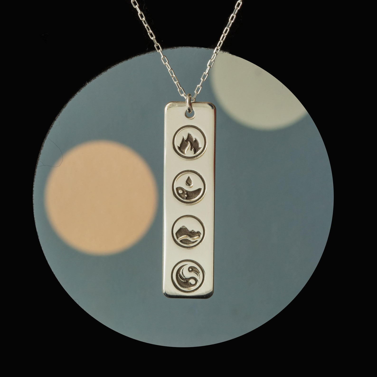 Four Elements Necklace Handmade Silver Necklace Elemental Etsy