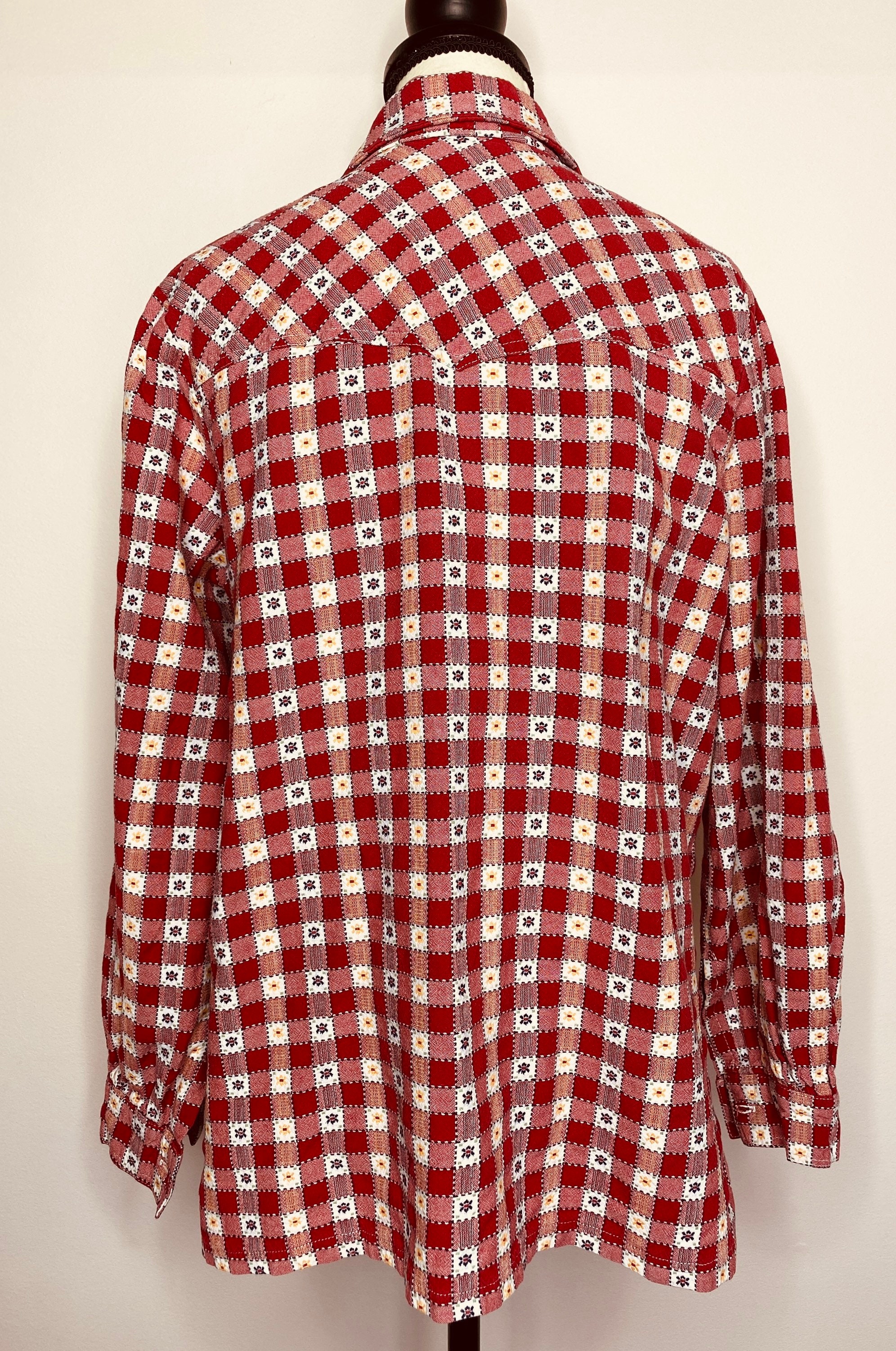 Westlichen Stil Shirt mit Gingham und Blumen. | Etsy