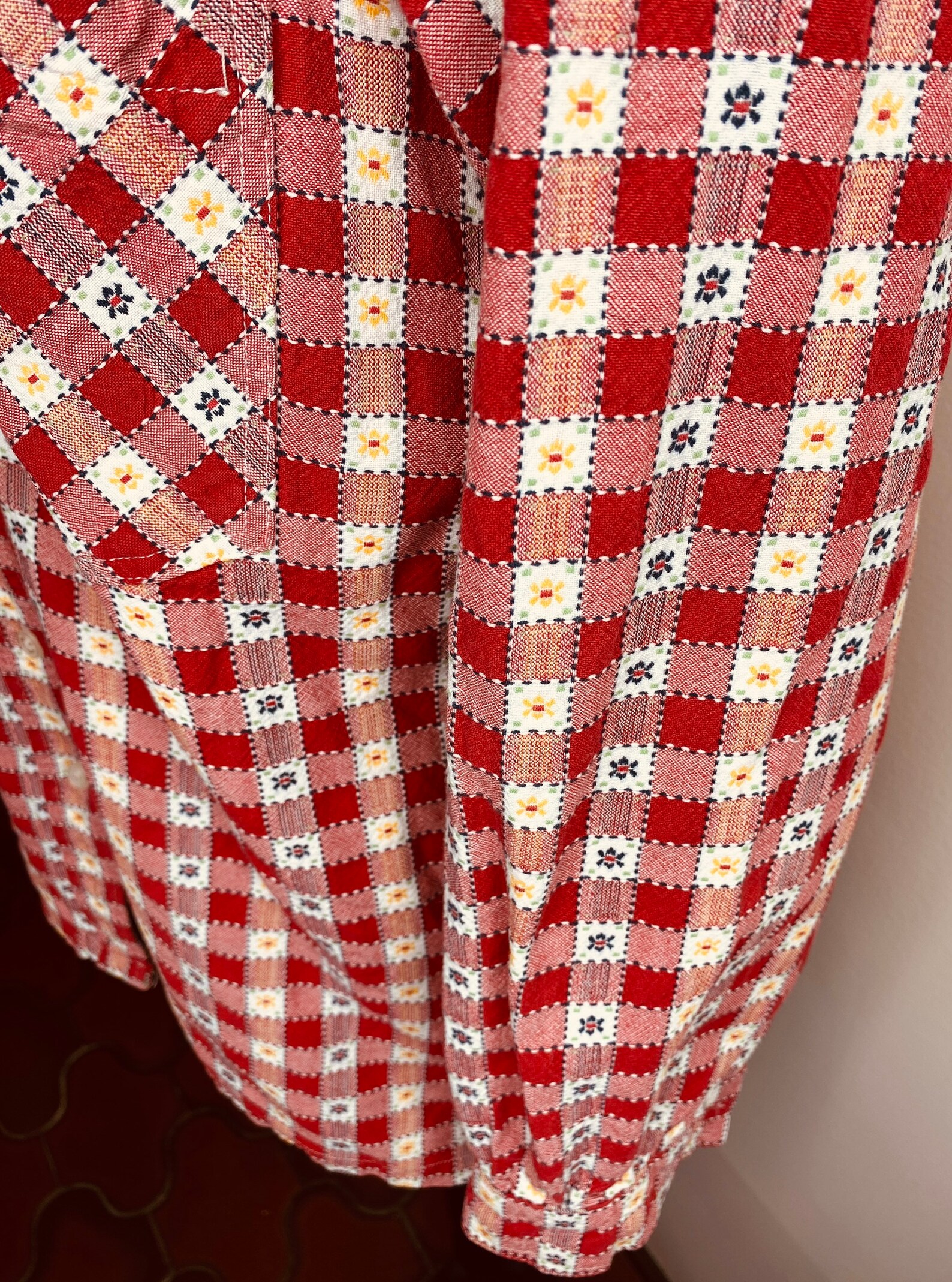 Westlichen Stil Shirt mit Gingham und Blumen. | Etsy