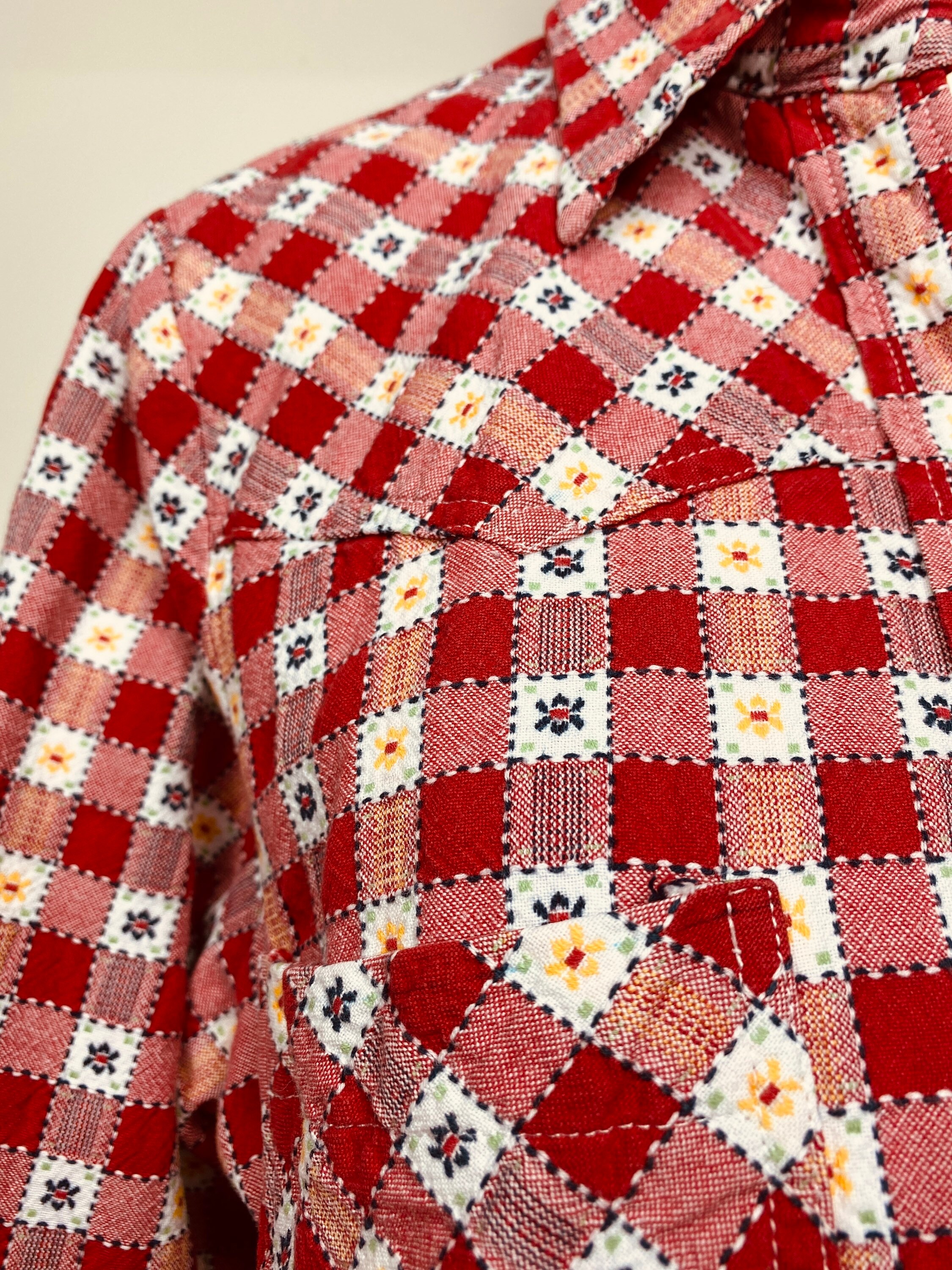 Westlichen Stil Shirt mit Gingham und Blumen. | Etsy