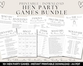 Hen Party Games Bundle | 10+ Printable Bridal Shower Activities (Instant Download)