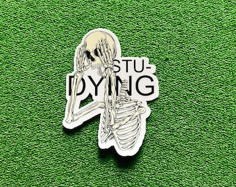 Pegatina de síndrome de burnout, DPT, SPT, anatomía, esqueleto, fisioterapia, estudiante