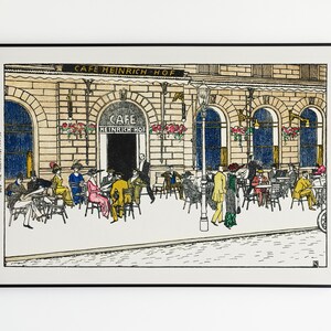 PRINT - Moriz Jung - Café Heinrichhof - 1912 - Modern Art - Vienna Secession - Street - Cafe - City - Fine Art Giclée - Museum Quality