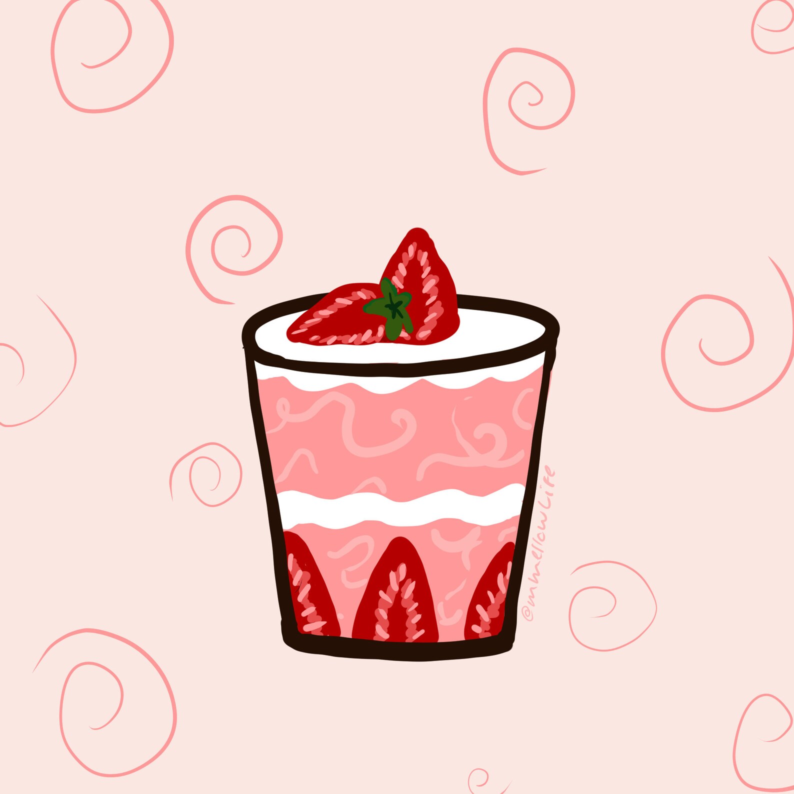 Fresas Con Crema Sticker Strawberries and Cream Cute Kawaii Etsy UK