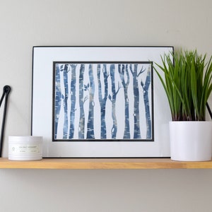 Digital Watercolor Aspen Tree Trunks Print, Wall Art, Tree Print, Nature Prints, Printable Wall Art