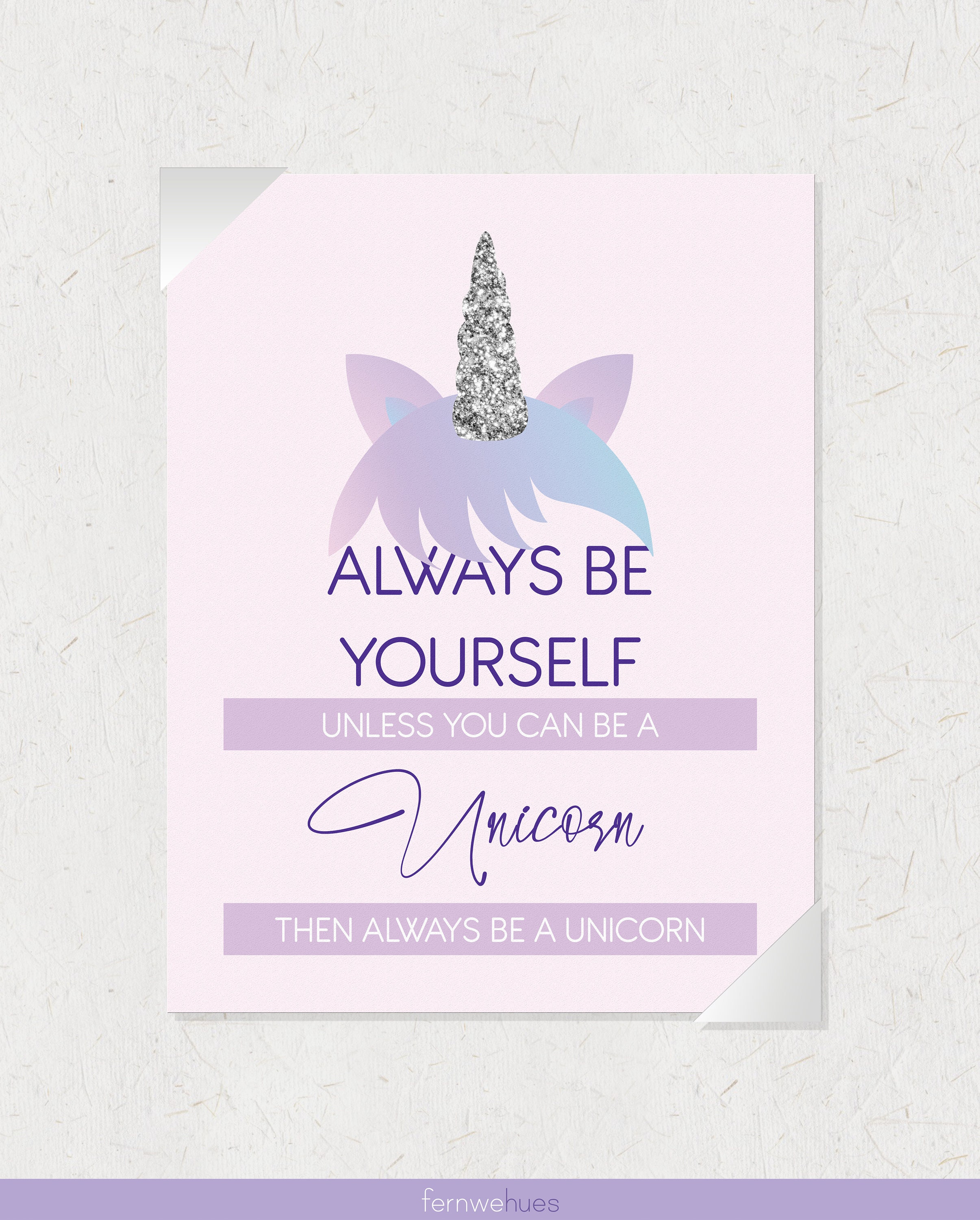 unicorn art print quotes art prints gifts for kids room etsy