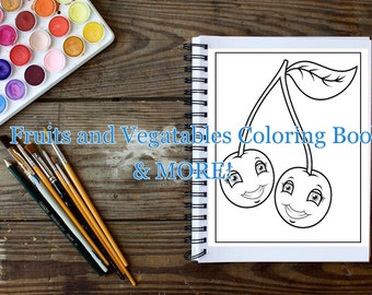 Download Fruits Coloring Book Etsy