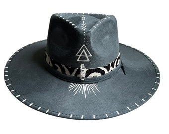Cappello Fedora spirituale blu Tulum Sun Dream