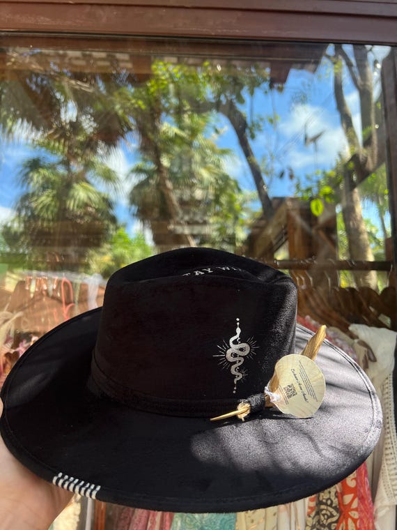 Black Stay Wild Hat Handmade Hat