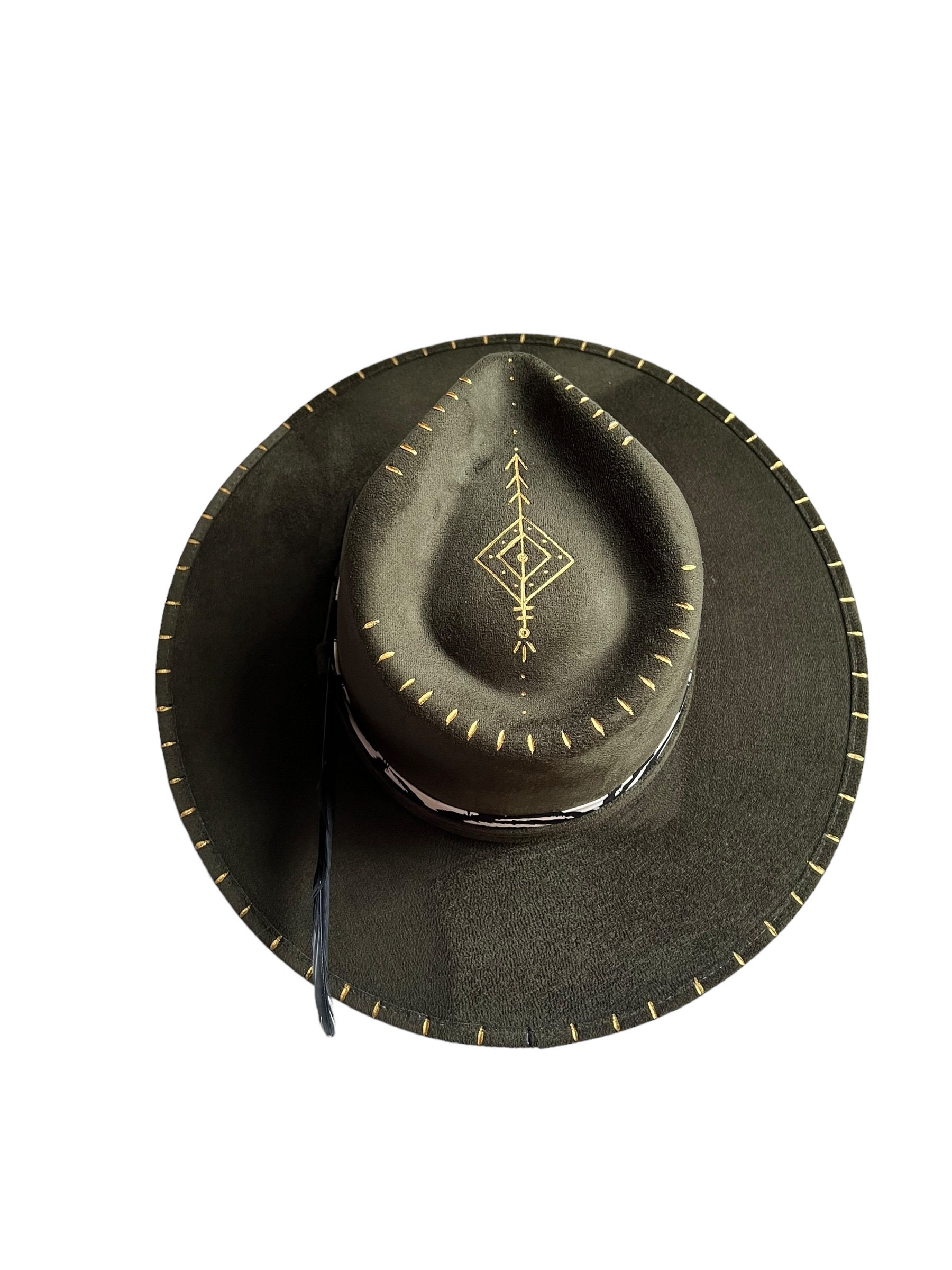 Beautiful Tulum Hat light green with charms Pistachio Straw Lifeguard Hat | Green Solid Print Straw Hat  main image 3