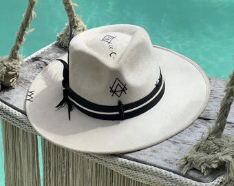 Cappello Fedora bianco fatto a mano The Nomad