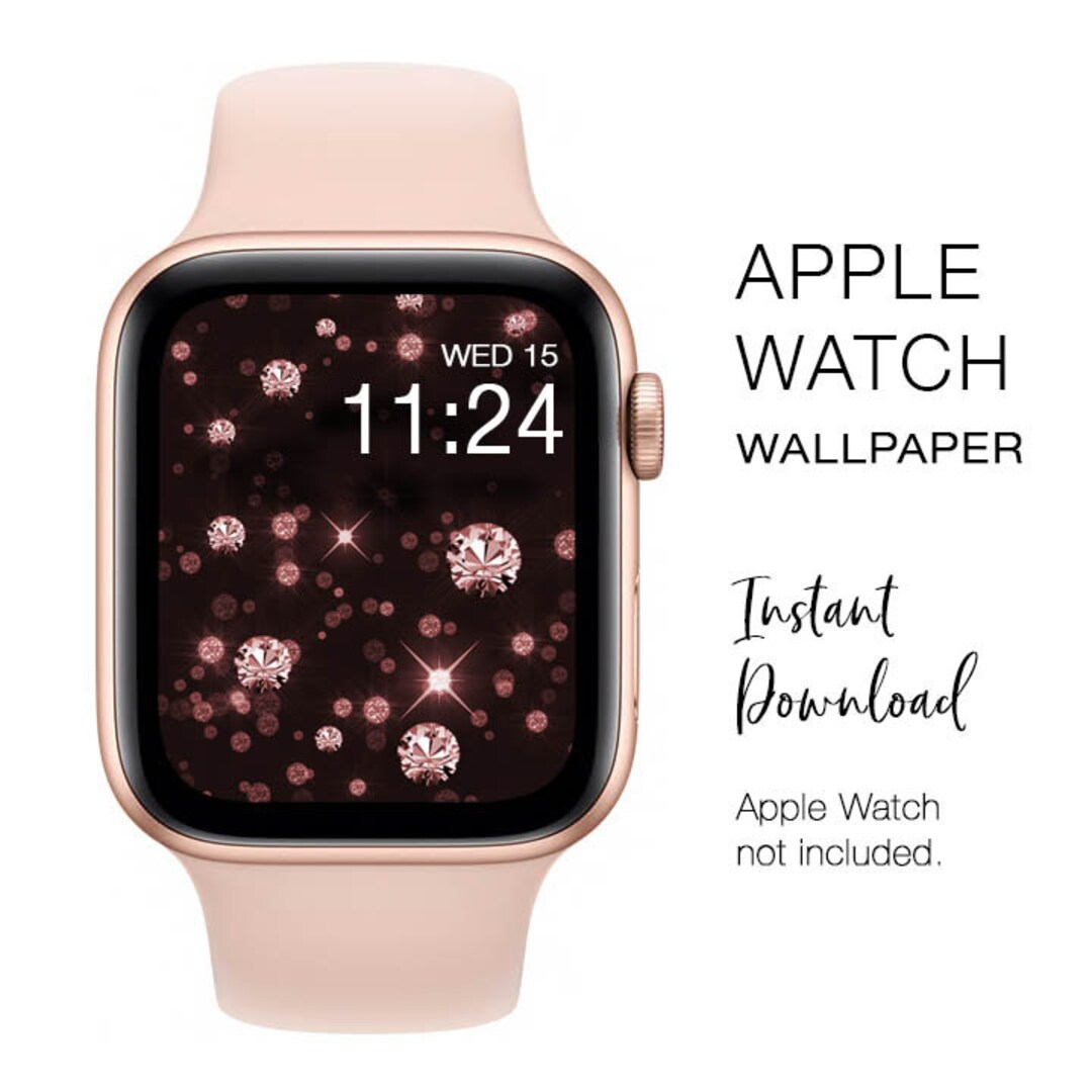 Apple Watch WALLPAPER Rose Gold Glitter Diamonds Sparkly - Etsy
