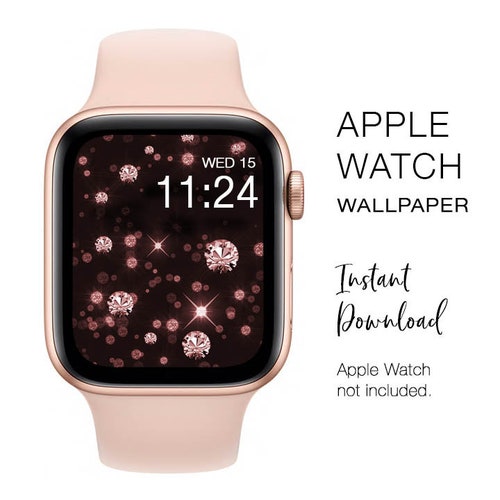 Apple Watch WALLPAPER Rose Gold Glitter Diamonds Sparkly Etsy