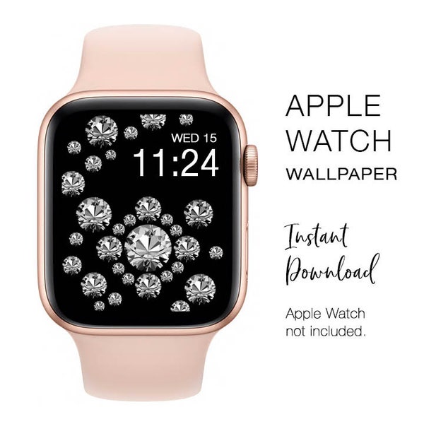 Apple Watch WALLPAPER - Diamonds Sparkly diamond gemstone - Instant Download - Watch Background Apple Watch face design