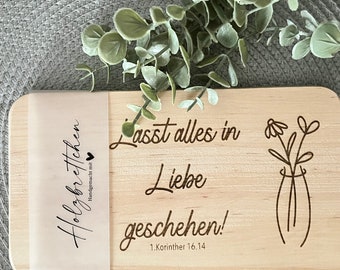 Holzbrettchen mit Jahreslosung 2024 Ipersonalisierbares Geschenk I Gesegnet I Christliche Geschenke