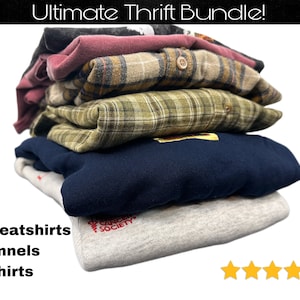 Ultimate Thrift MYSTERY Bundle | Style Bundle | Fun Gift | Retro Thrifted Mystery Box | Outfit Mystery Pack | Graphic Tee Flannel Sweatshirt