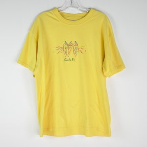 1990s Sante Fe Tee - Large | Vintage Mexico T-Shirt | Yellow Graphic Tee | 90s Graphic Travel Tee | Vintage Pepper T-Shirt