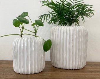 White Coral Ceramic Planter Pots