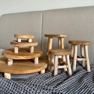 Tabla de teca para charcutería y soporte para plantas hecha a mano