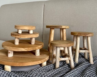 Handmade Teak Wood Riser: Charcuterie Board & Plant Stand