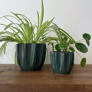 Green Behemoth Ceramic Planter Pot. Unique Pattern. Indoor Outdoor Planter.Cactus Planter.Rich Pottery. Minamlist. Plant Decoration
