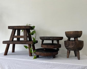 Rustikaler Holz Riser / Bauernhaus Blumenständer & Tischdekoration / antikes Aussehen /